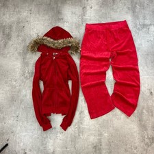 Vintage Juicy Couture Velour Tracksuit Größe L | Kunstfell | Jogger/set |