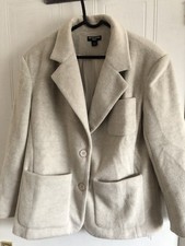 PrettyLittleThing Ladies Cream Woolly Blazer Jacket. Size S. Pit To Pit 53cms