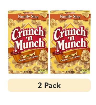 (2 pack) CRUNCH 'N MUNCH Caramel Popcorn with Peanuts, 12 oz...
