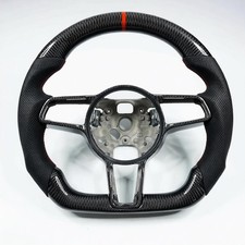 Carbon Fibre Steering Wheel For Porsche Panamera Macan Cayenne Taycan 718 Cayman