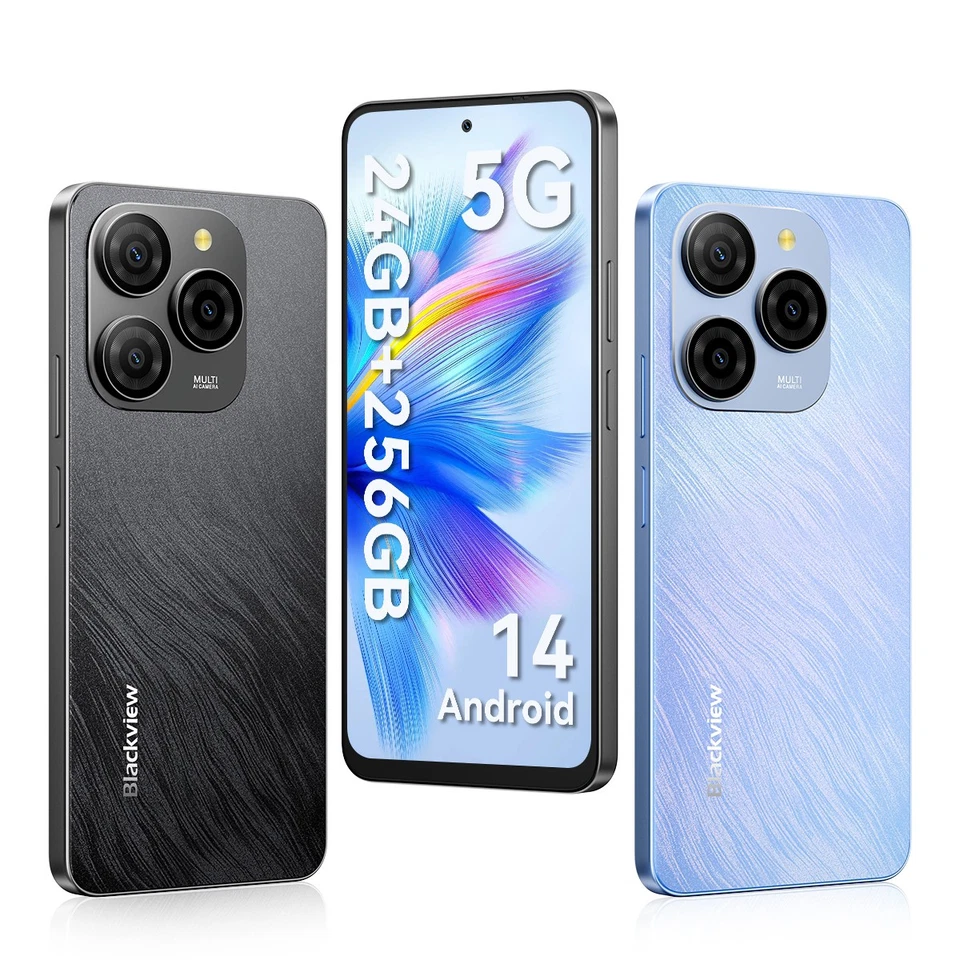 Blackview SHARK 9 5G Téléphone Portable 24Go+256Go 6,67" Android 14 NFC AI 50MP