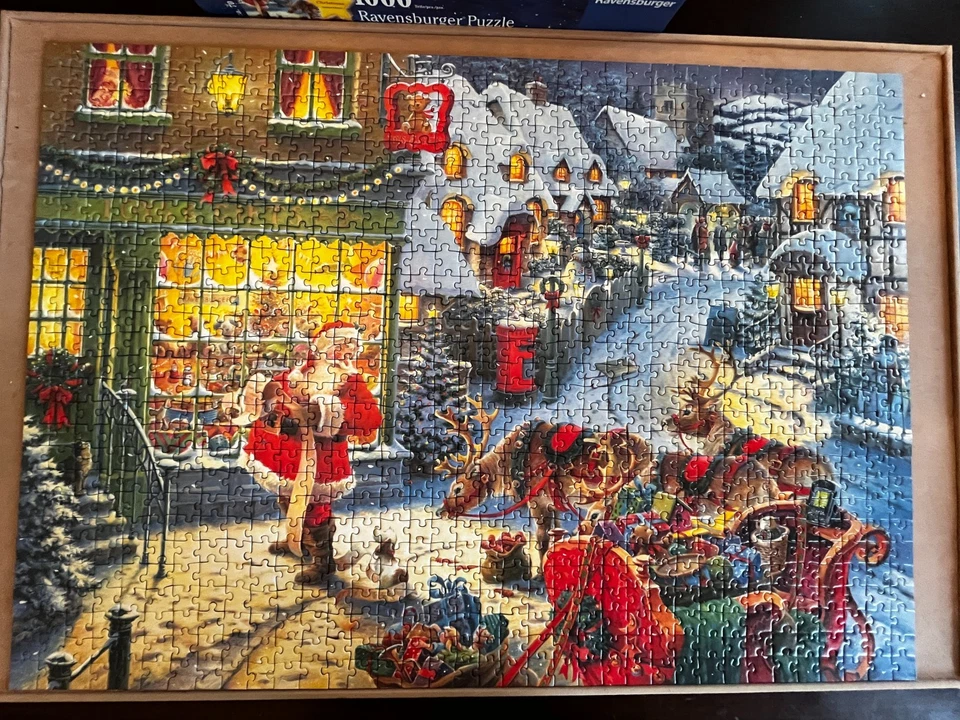 Ravensburger 1000 Piece Puzzle Santa's Christmas List 2008 COMPLETE #158416 - Image 3 of 4