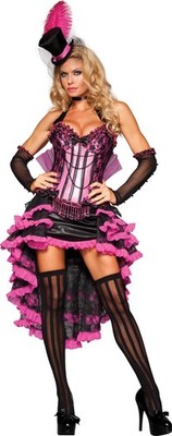 Costumes Burlesque Beauty, Pink/Black, XSmall