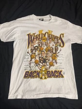 Vintage 80s Single Stitch Los Angeles Lakers 1987 World Champions T Shirt M USA