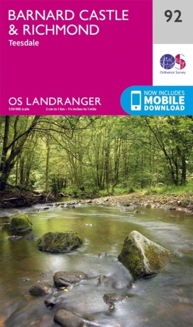 Barnard Castle and surrounding area Landranger Map 92 Ordnance Survey Latest - Image 5