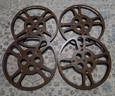 Vintage Goldberg Bros. Brown Metal Film Reels 10.5", Lot of 4, Made In USA
