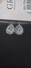 GRA Certified Pear Cut Moissanite Halo Stud E...