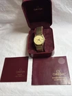 Vintage Omega Seamaster Quartz Date gold-plated 1987 Boxed Wrist Watch Works