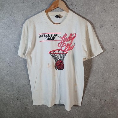 Vintage Screen Stars Lady Elks Basketball Camp USA 90s T-Shirt Herren Large weiß