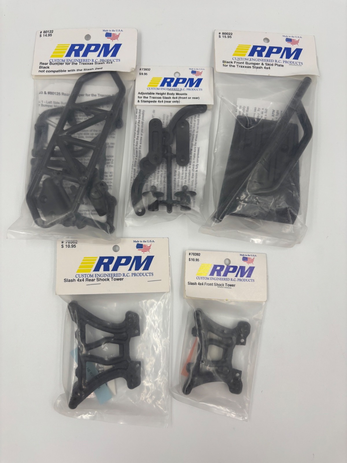 RPM Parts Lot, Traxxas Slash 4x4, F/R Bumpers, F/R Shock Tow