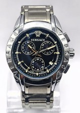 Awesome VERSACE Black Dial Chronograph  Date Indicator Quartz Men's wrist Watch