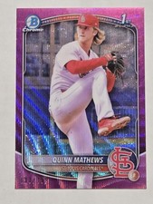 2025 Bowman - Chrome Prospects Quinn Mathews #BCP-25 Fuchsia Wave Refractor /199
