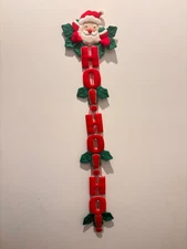 Lillian Vernon Vintage 37” Santa  HO HO Christmas Door Hanger Wall Decor Kitschy