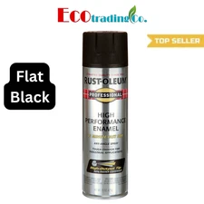 Rust-Oleum Professional Spray Paint, Flat Black - 15 oz