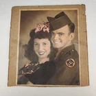 WW2 US Army Hellcat Tank Patch Soldier Original Vintage Photo on Cardboard 10x8"