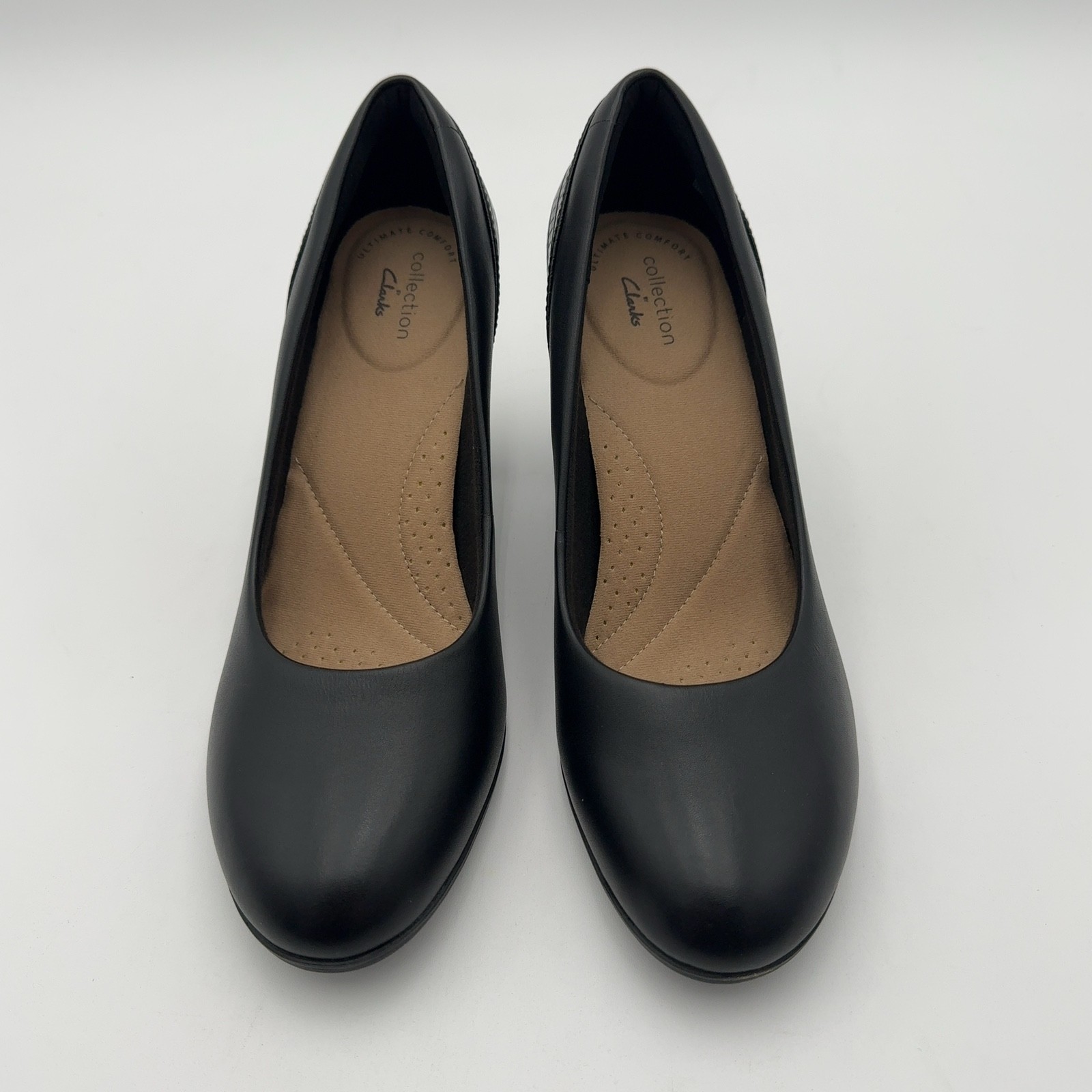 Clarks Women's Alayna Ray Dress Pump, Black Leather/Synthetic Combi, Sz 7.5