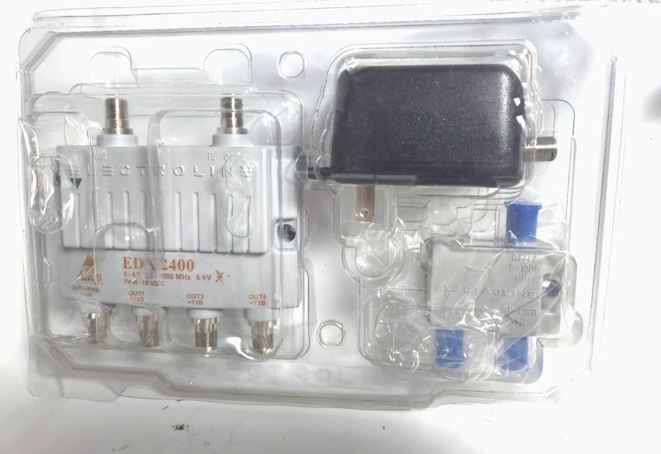 ELECTROLINE EDA2400 -CATV RF ANTENNA/POWER AMPLIFIER with 4Port Distribution NEW - Image 2 of 4