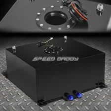 15 GALLON BLACK COATED ALUMINUM RACING/DRIFTING FUEL CELL GAS TANK+LEVEL SENDER