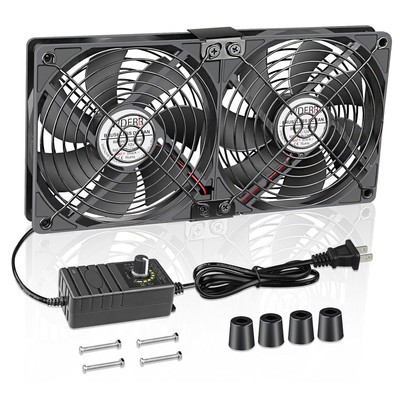 Server Cooling 2 x 120mm Big Airflow Computer Fan 110V-240V with AC Variable... 