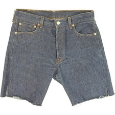 90s Vintage Dark Levi's 501 XX Rock Boho Festival Denim Jean Cutoff Shorts 31