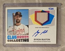 Byron Buxton 2026 Topps Heritage Clubhouse Collection Relic Auto # 1/25.. SSP!!!