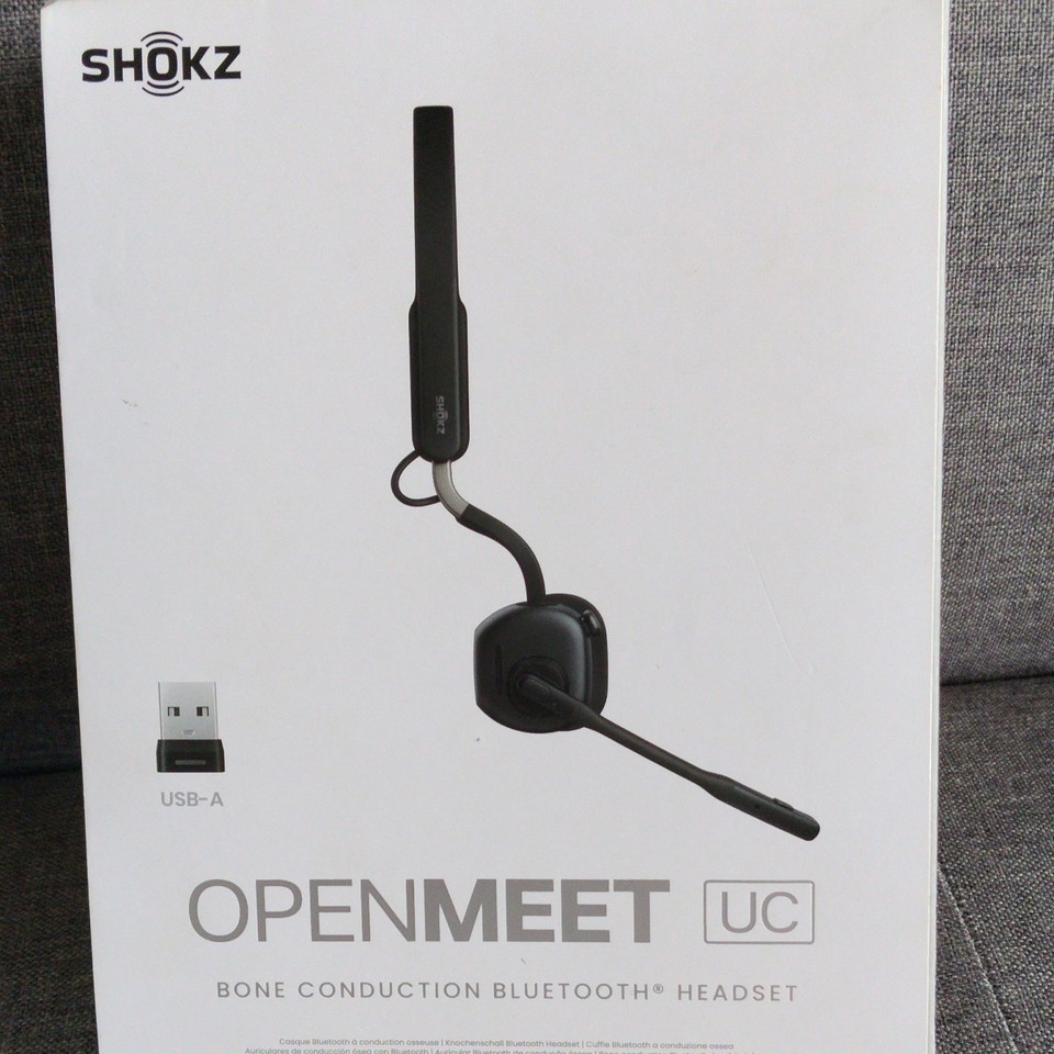 Shokz OpenMeet UC casque conduction osseuse Bluetooth noir micro boom USB-A