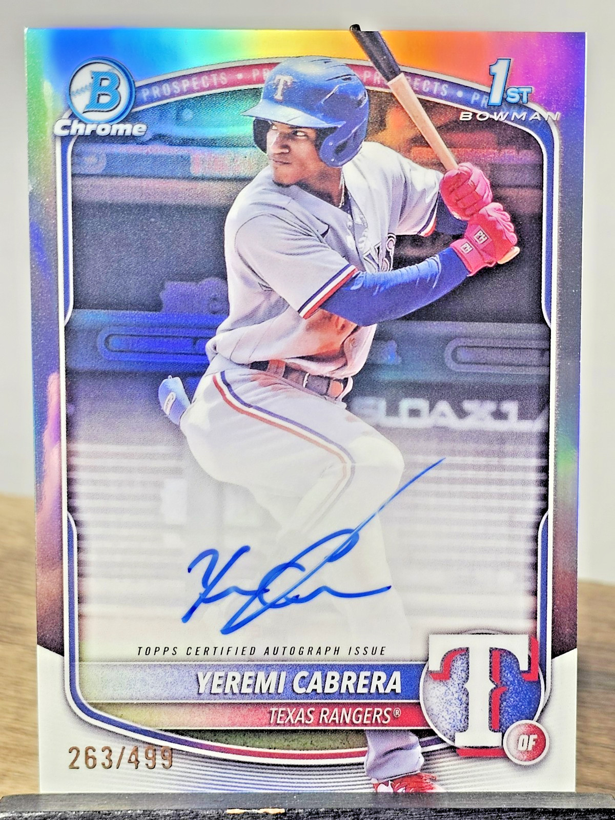 2025 1st Bowman Chrome YEREMI CABRERA Refractor Auto /499 #CPA-YC TEXAS RANGERS!