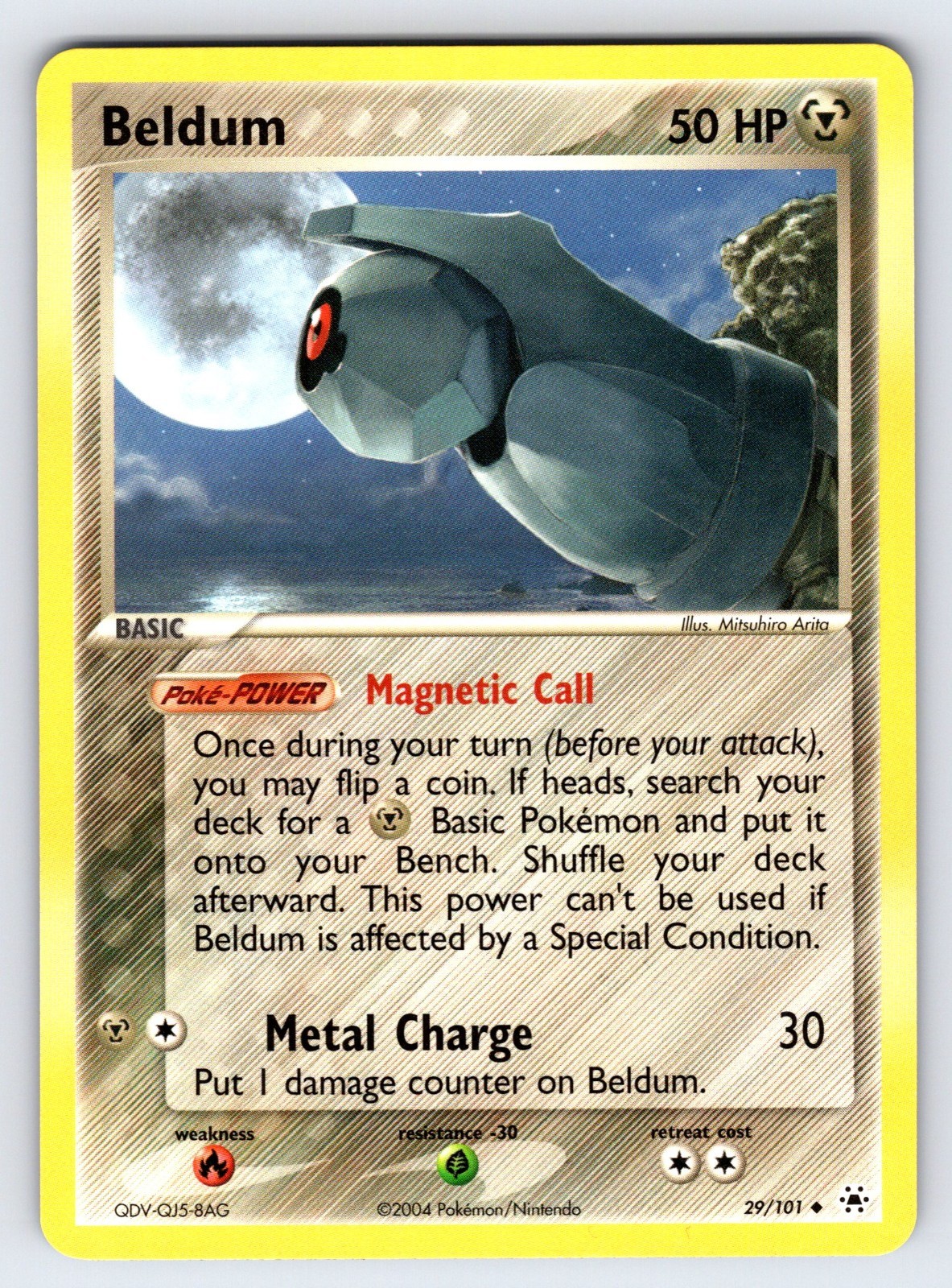 Beldum 29/101 2004 EX Hidden Legends Pokemon Card TCG Nintendo Uncommon - Nm