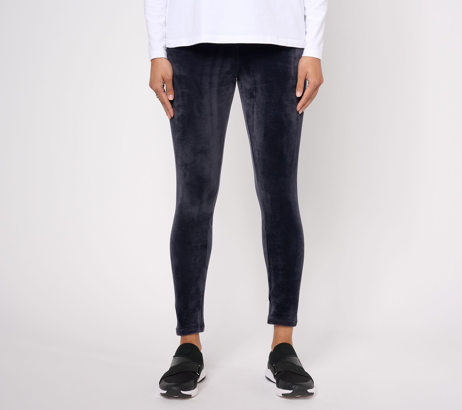 Cuddl Duds Women's Plus Sz Pants 1X Double h Velour Leggings Green A293100