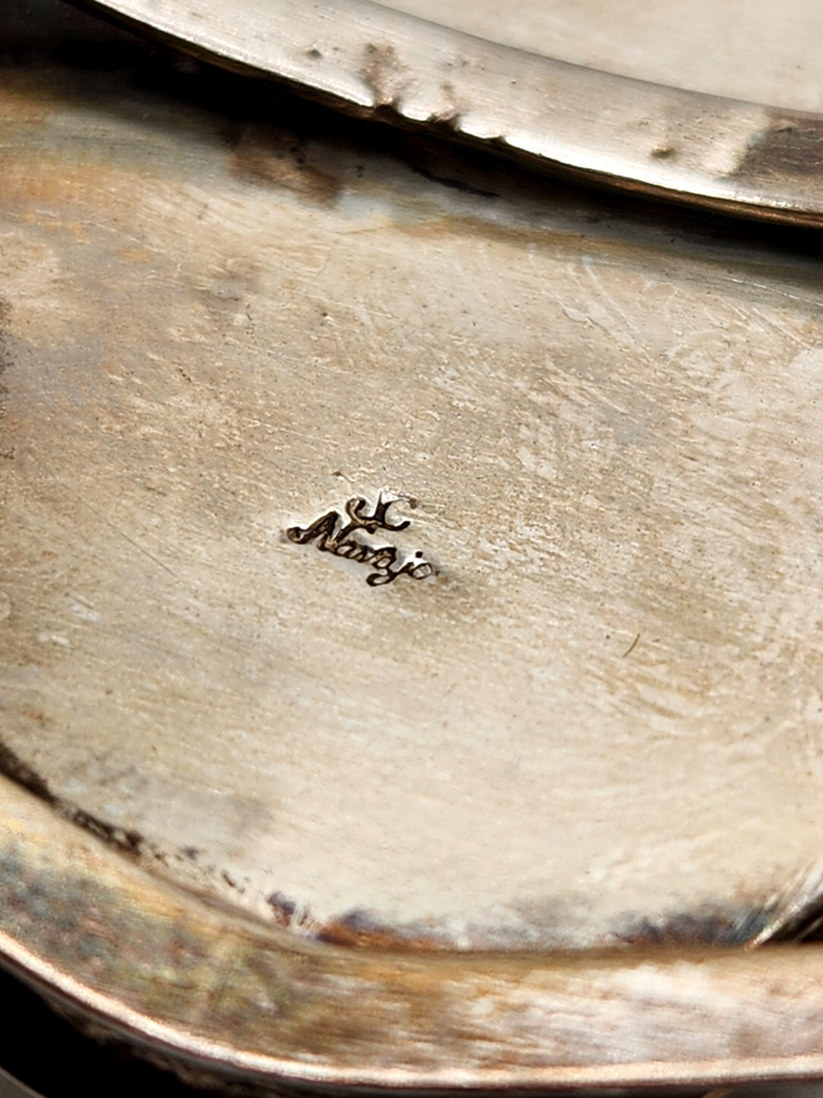 Sterling Silver Split Cuff Turquoise Cabochon Bra… - image 16