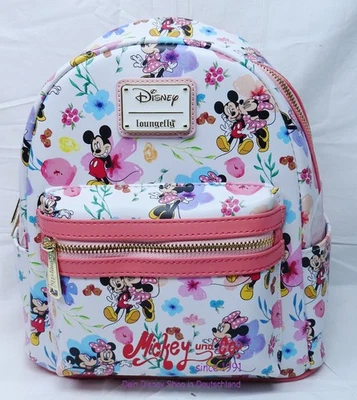 Disney Loungefly Rucksack BagPack Mickey und Minnie Mouse Floral WDBK2918 - Bild 1 von 2