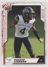 2020 Upper Deck CFL Red 65/165 Richard Leonard #90 08ev