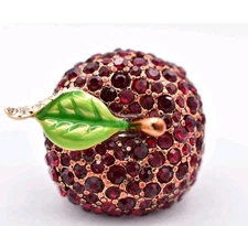 Betsey Johnson Crystal Fall Apple Red Gold Statement Cocktail Ring Size 7.5 NWT