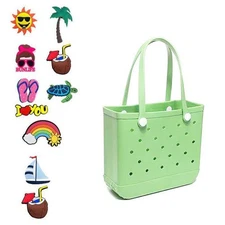 Green Beach Bag Perfect Beach Or By The Pool (Includes 10 Accessories)