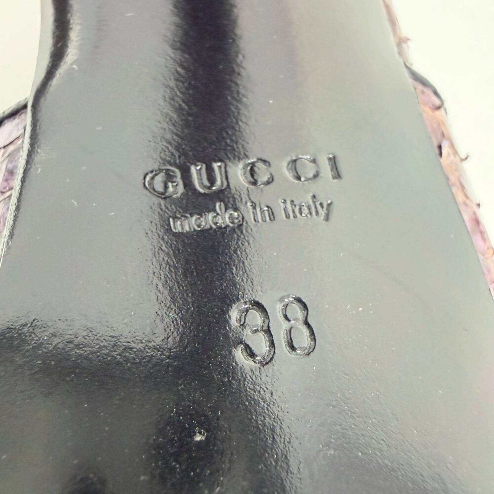 Retro Gucci Platform Heels Purple Python Size 38 … - image 9