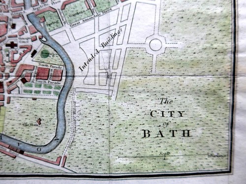 CITY OF BATH TOWN PLAN SOMERSET c1820 GENUINE ANTIQUE ENGRAVED MAP - Picture 5 of 6