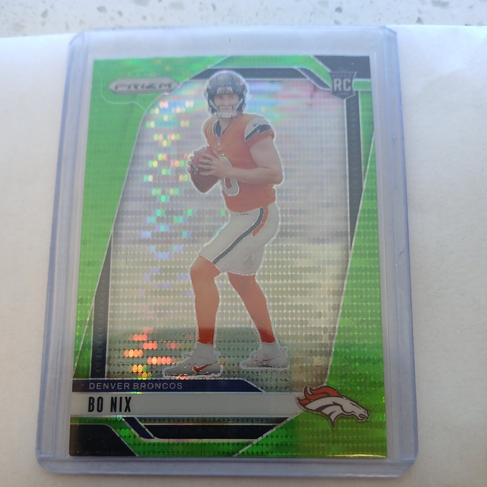 2024 Panini Prizm - Rookies Bo Nix #309 SSP Green Wave Prizm (RC)