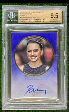 2016 Topps Transcendent Daisy Ridley On Card Auto 7/10 BGS 9.5 10 GEM MINT 