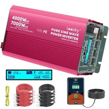 4000 Watt Pure Sine Wave Inverter 12V DC to 110V 120V AC Surge Peak 7000 Watt