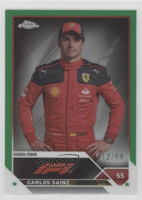 2023 Chrome Formula 1 F1 Drivers Green Refractor 12/99 Carlos Sainz Jr #17 12a6