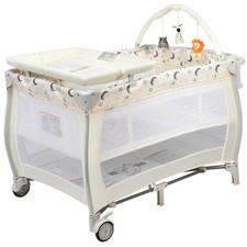 3 in 1 Convertible Bassinet Cot with Changing Table & Activity Center