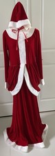 Mrs Santa Claus Red Velvet Hooded Christmas Costume Womens Fancy Dress Size XL