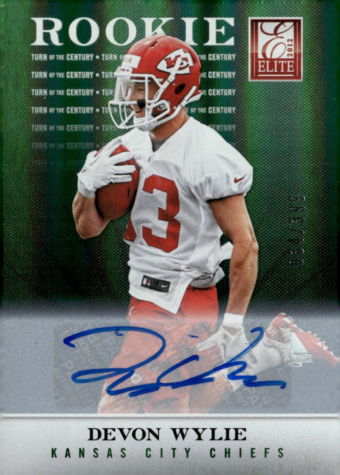 Devon Wylie Panini Elite #191 Turn of the Century Autograph