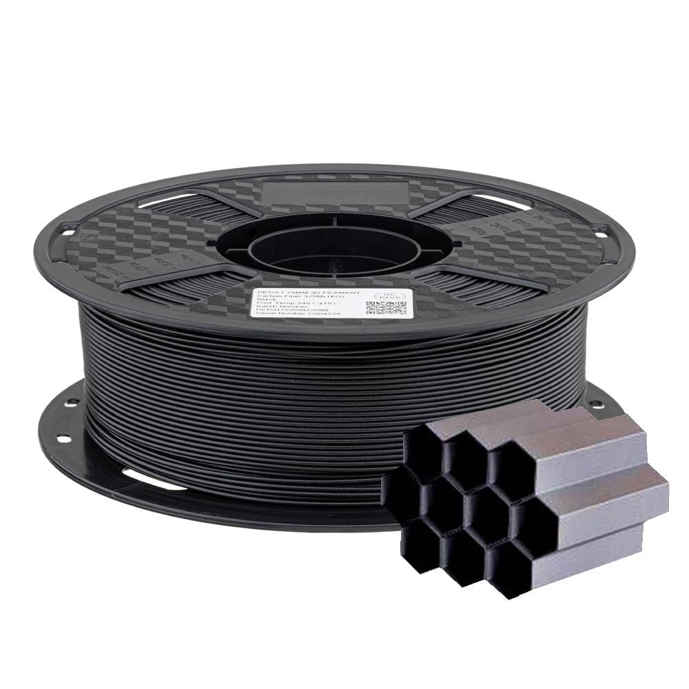 PETG CF Filament Schwarz 3D Drucker Filament aus Karbonfaser 1,75 mm 1kg Spul...