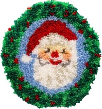 SALE - Santa Face, Christmas latch hook kit, 13x13" - MCG Textiles 37833