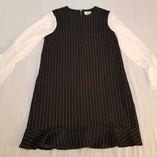 WHITE STRIPED LONG SLEEVE MAXI DRESS 
