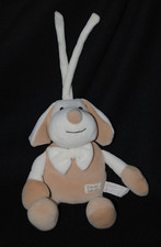 Peluche doudou chien TIAMO Collection blanc beige nœud grelot 25 cm NEUF