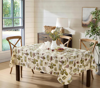 Newbridge 52 X 52 Inch Square Vinyl Tablecloth with Flannel Backing, Lucca Olive