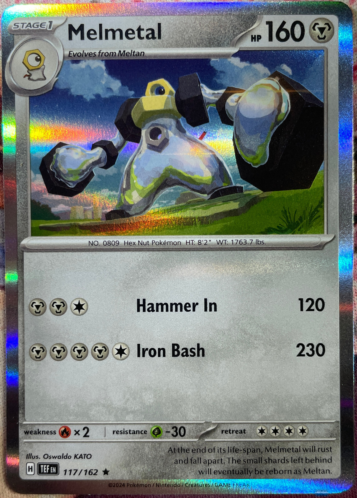 Melmetal Holo Rare - 117/162 - Temporal Forces Pokemon 2024