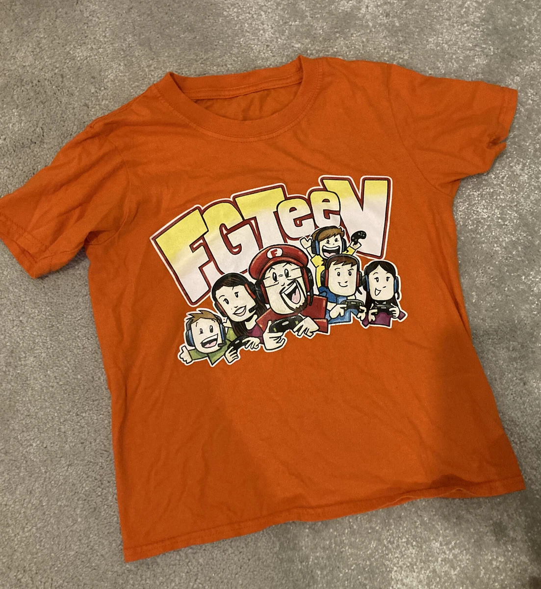 FGTeeV T Shirt Orange Graphic Print Age 9 10